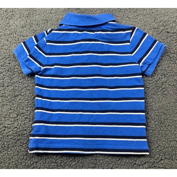 Ralph Lauren Baby Boys 18M Blue & White Striped Polo Shirt 100% Cotton - Picture 2 of 6
